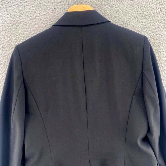 Calvin Klein Blazer Womens 4 Black Peak Lapel Button Up Pockets Office Career - Picture 4 of 9